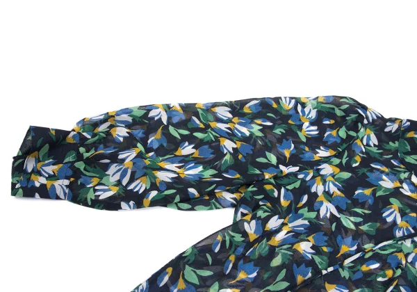 NARACAMICIE Floral Printed Sheer 3/4 Sleeve Blouse K-161551_006