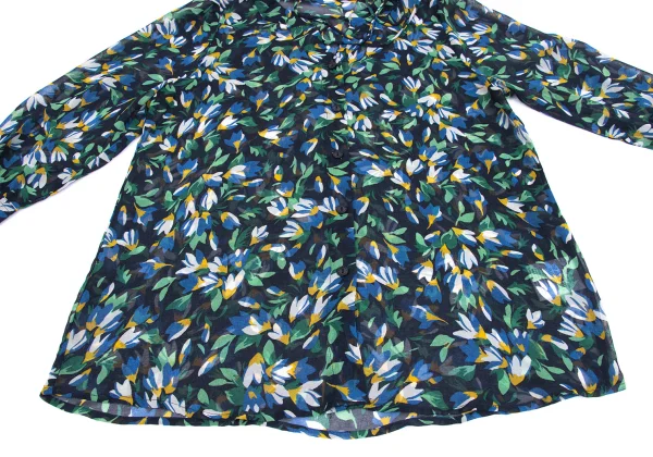 NARACAMICIE Floral Printed Sheer 3/4 Sleeve Blouse K-161551_008