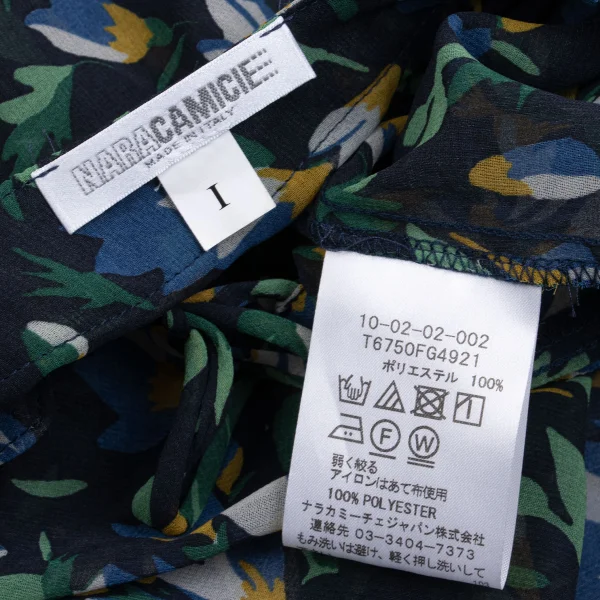 NARACAMICIE Floral Printed Sheer 3/4 Sleeve Blouse K-161551_015
