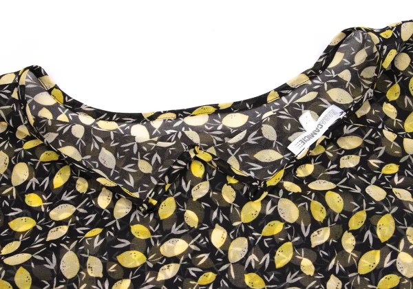 NARACAMICIE Lemon Printed Sheer Frill Sleeve Blouse K-161553_013