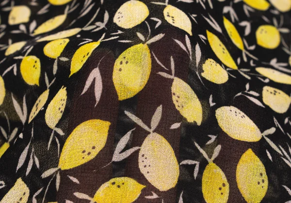 NARACAMICIE Lemon Printed Sheer Frill Sleeve Blouse K-161553_015