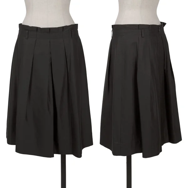 NARACAMICIE Wool Blended Pleats Skirt Black 3 K-161556_001