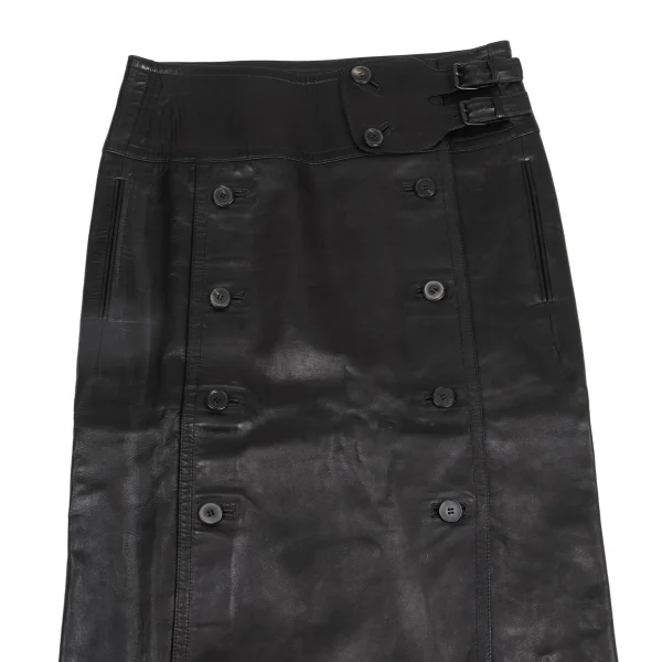 Yves Saint Laurent Leather Wrap Skirt K-161561_003
