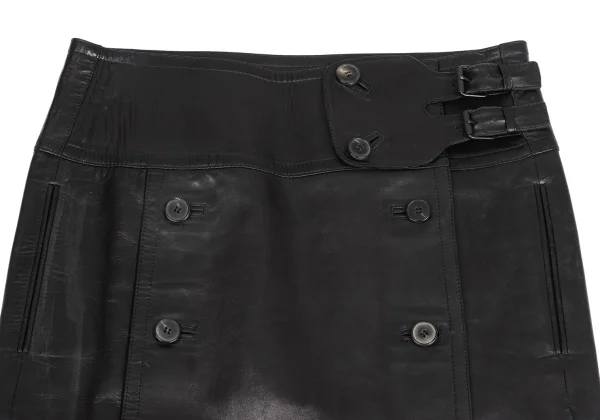 Yves Saint Laurent Leather Wrap Skirt K-161561_004