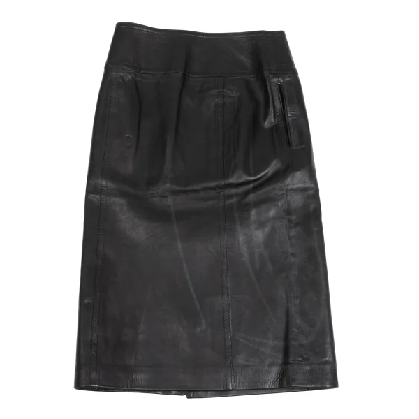 Yves Saint Laurent Leather Wrap Skirt K-161561_011
