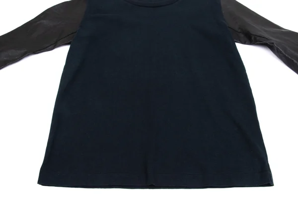 TOGA ARCHIVES Leather Glove Sleeves T Shirt K-161563_007