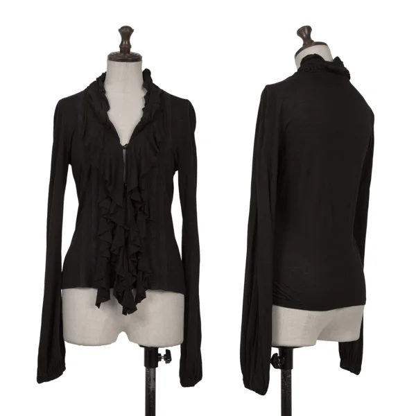 GRACE CONTINENTAL Lace Taping Frill Cardigan Black 36 K-161567_001