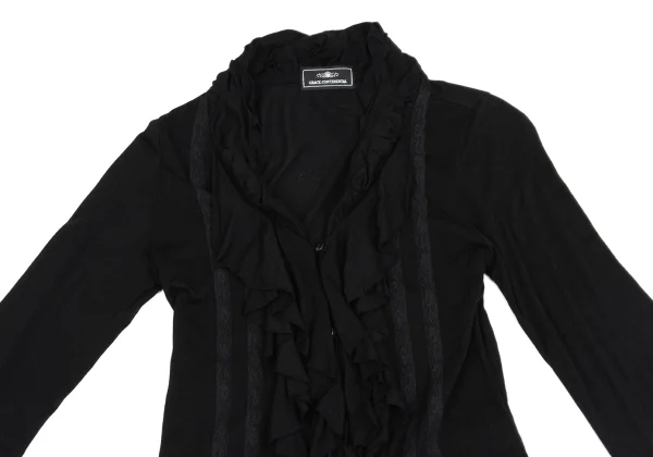 GRACE CONTINENTAL Lace Taping Frill Cardigan K-161567_003