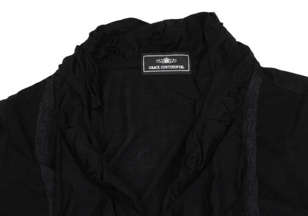 GRACE CONTINENTAL Lace Taping Frill Cardigan K-161567_004