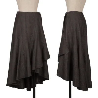 GRACE CONTINENTAL Cotton Poly Wrinkled Wrap Skirt