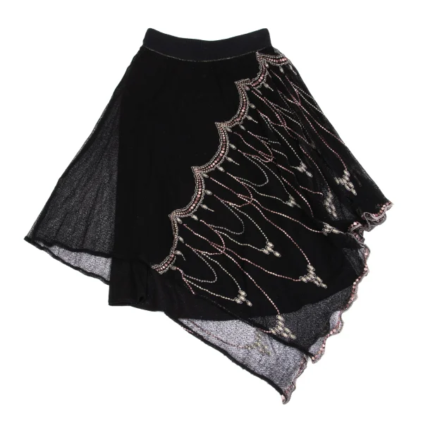 GRACE CLASS Lame Embroidered Layered Stretch Skirt K-161569_002