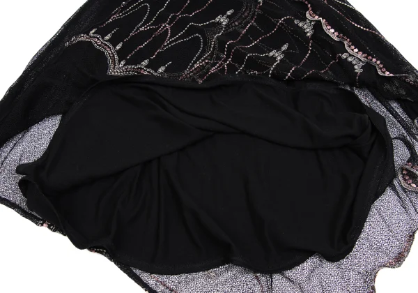 GRACE CLASS Lame Embroidered Layered Stretch Skirt K-161569_009