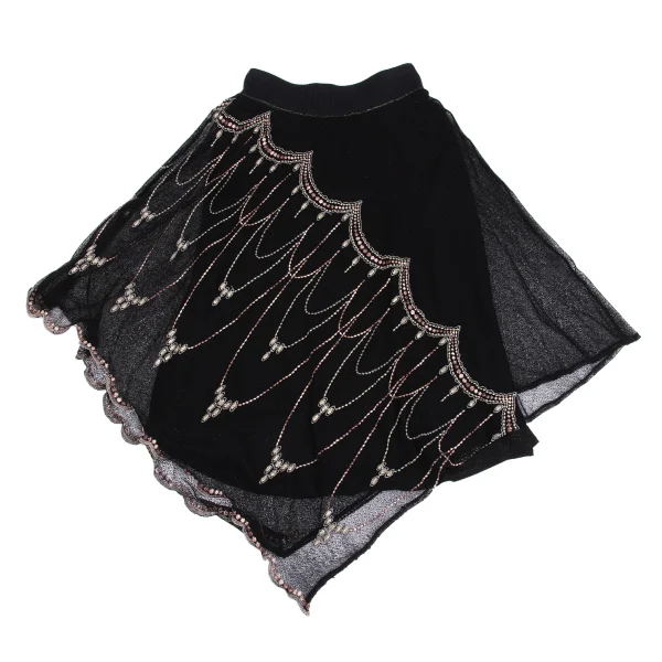 GRACE CLASS Lame Embroidered Layered Stretch Skirt K-161569_010