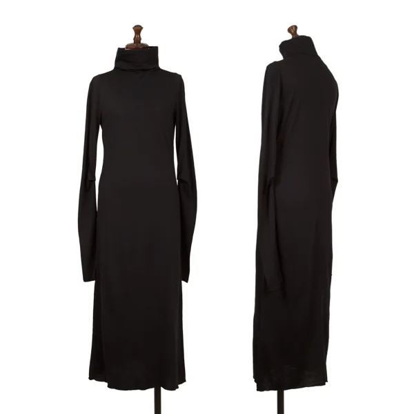 DKNY High Neck Stretch Wool Dress Black S K-161572_001