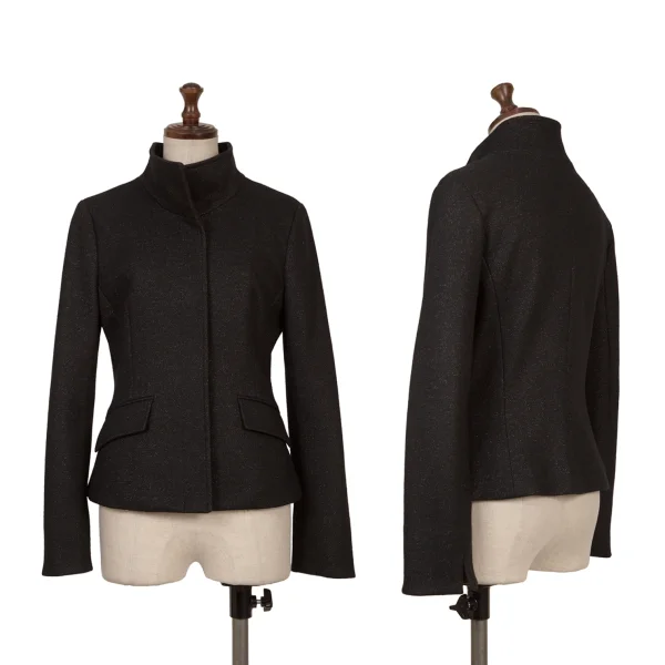 BALLSEY Lame Wool High Neck Jacket Black 38 K-161573_001