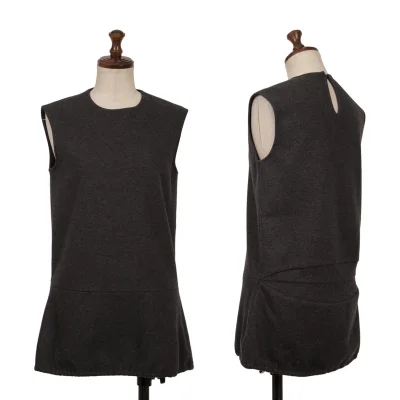 LANVIN Stretch Wool Switching Sleeveless Top