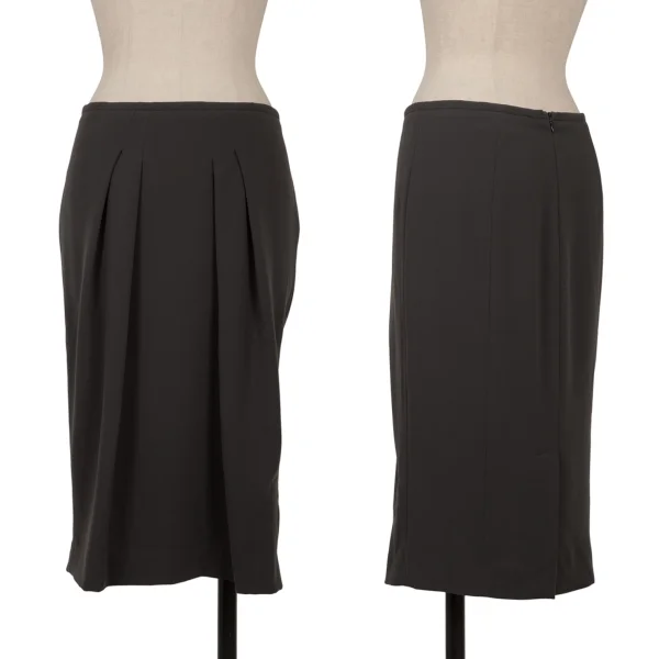 ARMANI COLLEZIONI Poly Tuck Skirt Charcoal 40 K-161580_001