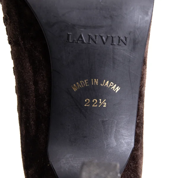 LANVIN Bijou Decoration Velour Pumps K-161581_011
