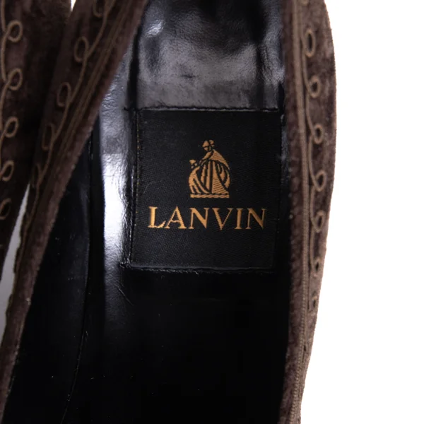 LANVIN Bijou Decoration Velour Pumps K-161581_012