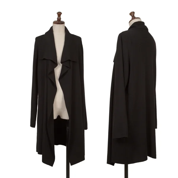 NARACAMICIE Rib Switching Buttonless Long Knit Cardigan Black 4 K-161583_001