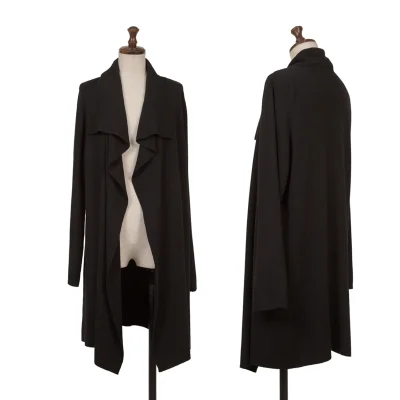 NARACAMICIE Rib Switching Buttonless Long Knit Cardigan