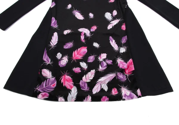 LEONARD SPORT Feather Printed Velour Switching Dress K-161585_007