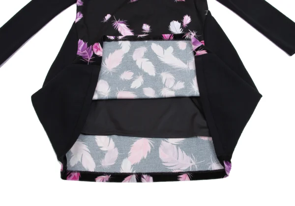 LEONARD SPORT Feather Printed Velour Switching Dress K-161585_008