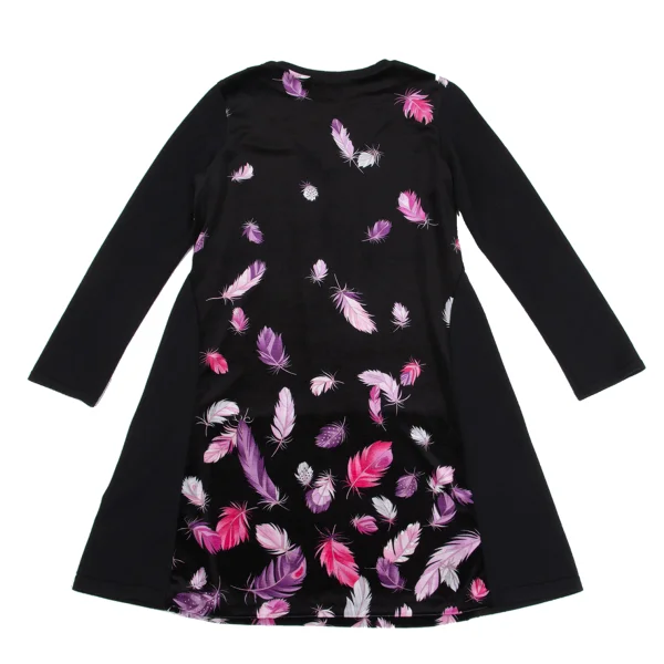 LEONARD SPORT Feather Printed Velour Switching Dress K-161585_011