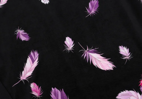 LEONARD SPORT Feather Printed Velour Switching Dress K-161585_012