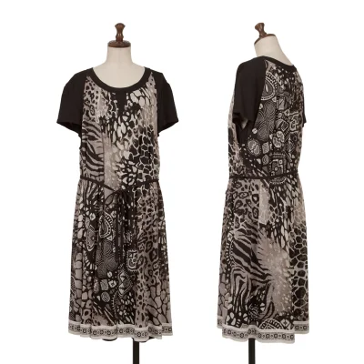 LEONARD Leopard Layered Short Sleeve Dress