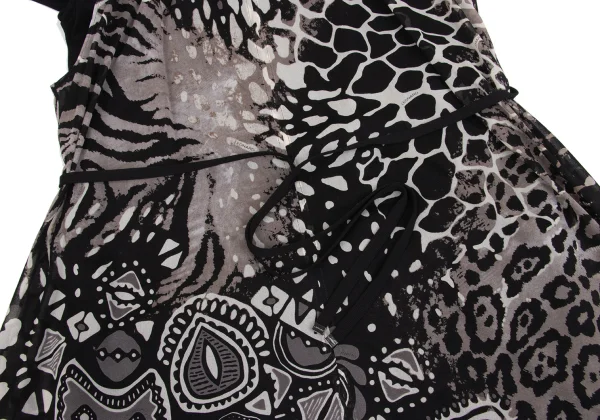 LEONARD Leopard Layered Short Sleeve Dress K-161586_008