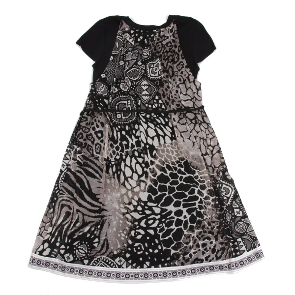 LEONARD Leopard Layered Short Sleeve Dress K-161586_012