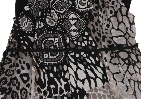 LEONARD Leopard Layered Short Sleeve Dress K-161586_013