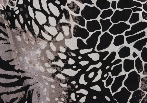 LEONARD Leopard Layered Short Sleeve Dress K-161586_016