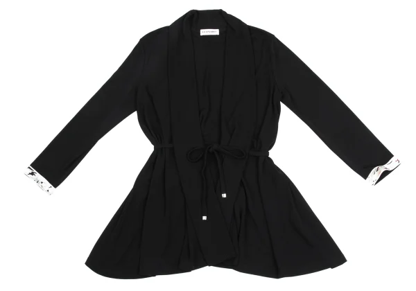 LEONARD Rayon Poly Waist Cord Long Cardigan K-161587_002