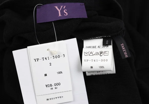 TAKESHI KOSAKA by Y's Pink Label Linen Dolman Oversized T Shirt K-161591_011