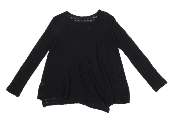 Y's Wool Plaid Woven See-through T-shirt K-161594_002
