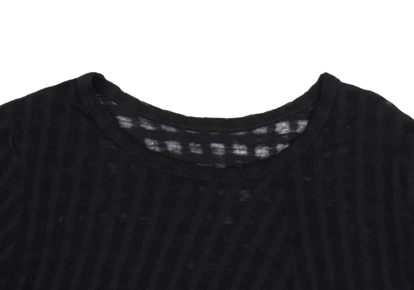 Y's Wool Plaid Woven See-through T-shirt K-161594_004