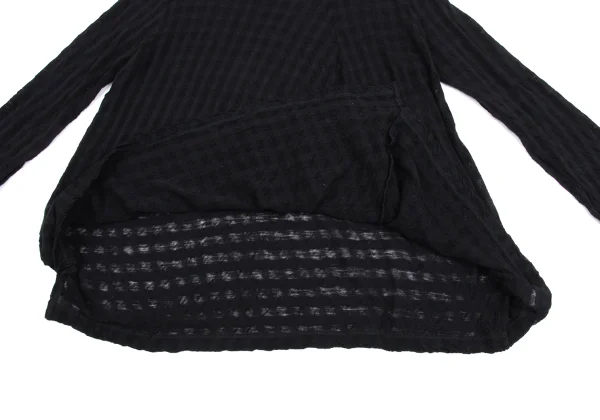 Y's Wool Plaid Woven See-through T-shirt K-161594_008