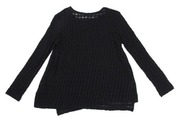 Y's Wool Plaid Woven See-through T-shirt K-161594_009
