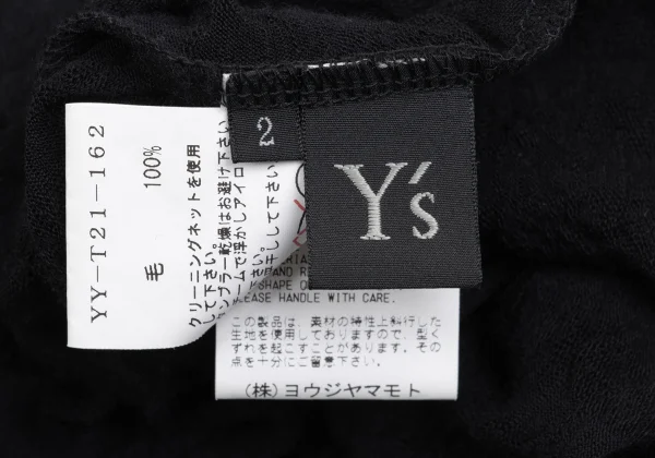 Y's Wool Plaid Woven See-through T-shirt K-161594_013