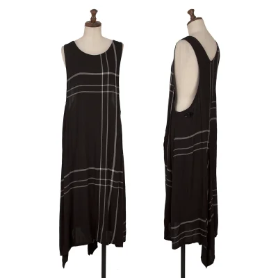 Y's Rayon Check Sleeveless Dress