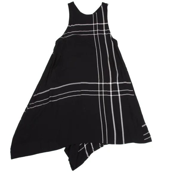 Y's Rayon Check Sleeveless Dress K-161612_002