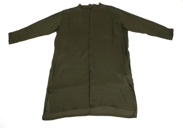 Y's Linen Tencel Cut Off Collar Shirt Dress K-161617_002