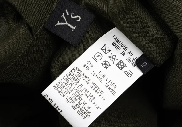 Y's Linen Tencel Cut Off Collar Shirt Dress K-161617_019