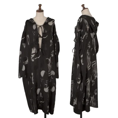 Y's WITH MAX VADUKUL Cupra Patterned Hooded Dress