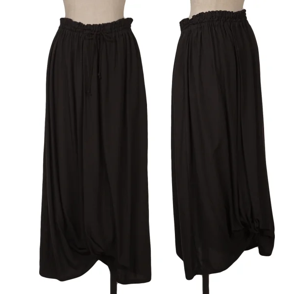 Y's Tuck Draped Design Skirt Black 1 K-161621_001