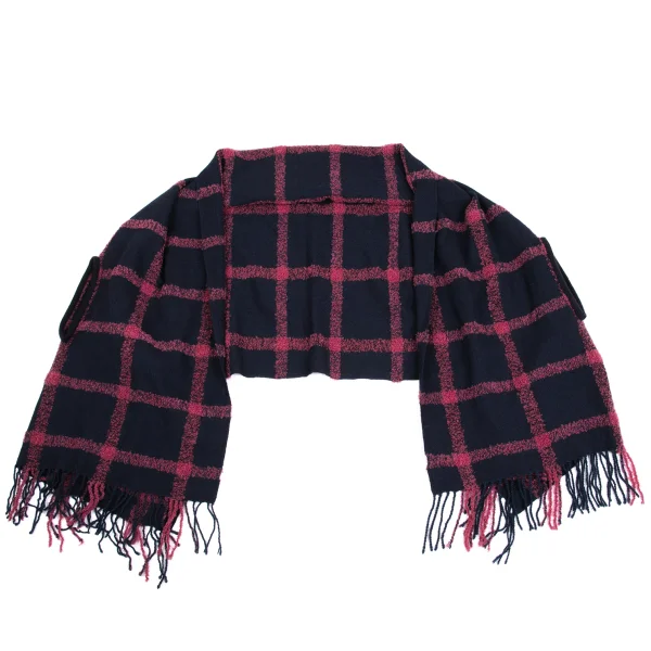 Y's Checker Fringe Poncho K-161623_002