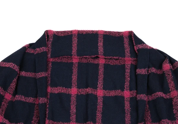 Y's Checker Fringe Poncho K-161623_003