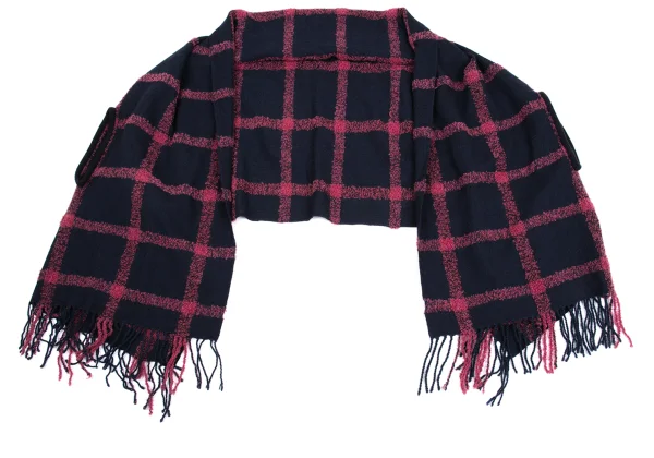 Y's Checker Fringe Poncho K-161623_005